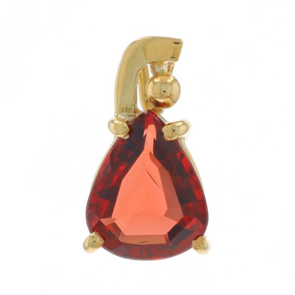 H Stern Spessartite Garnet Solitaire Pendant- Yellow Gold 14k Pear 2.10ct